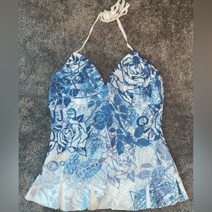 Cute halter zipup top